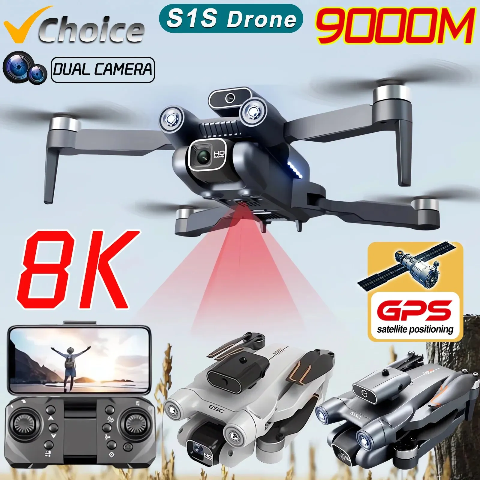 New S1S 5G GPS Drone Camera 8K - Drone Kit Professional recensie en prijs