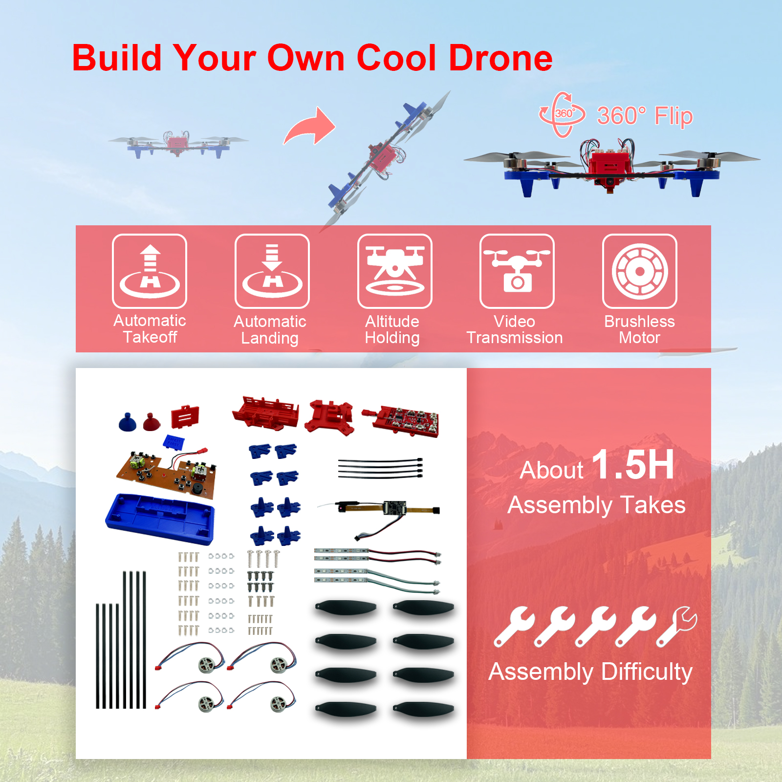 Drone Quadcopter DIY Kit Uniqu - Drone Kit Build Yourself recensie en prijs